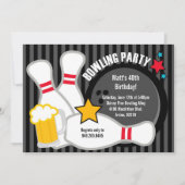 Einladung von Bowling Birthday Party (Vorderseite)