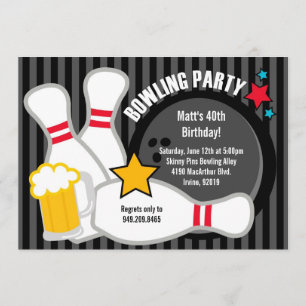 Einladung von Bowling Birthday Party