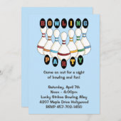 Einladung von Bowling Birthday Party (Vorne/Hinten)