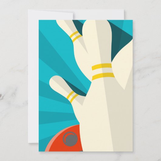 Einladung von Bowling Birthday Party (Rückseite)