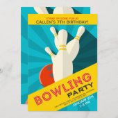 Einladung von Bowling Birthday Party (Vorne/Hinten)