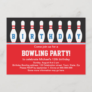 Einladung von Bowling zur Geburtstagsfeier mit But