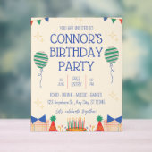 Einladung von Boy Birthday Acrylschild (Neutral)