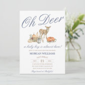 Einladung von Boy Deer Baby Shower (Stehend Vorderseite)