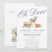 Einladung von Boy Deer Baby Shower (Vorne/Hinten)