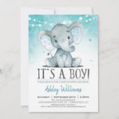 Einladung von Boy Elephant Baby Shower (Vorderseite)