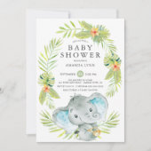 Einladung von Boy Elephant Baby Shower (Vorderseite)