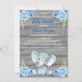 Einladung von Boy Elephant Baby Shower