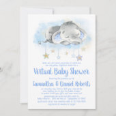 Einladung von Boy Elephant Virtual Baby Shower (Vorderseite)