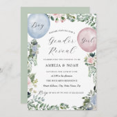 Einladung von Boy Girl Balloon Gender Reveal (Vorne/Hinten)