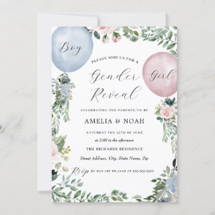 Einladung von Boy Girl Balloon Gender Reveal
