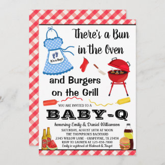 Einladung von Boy GRILLEN Baby Shower