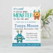 Einladung von Boy Monster Baby Shower (Stehend Vorderseite)
