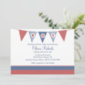 Einladung von Boy Nautical Baby Shower (Stehend Vorderseite)