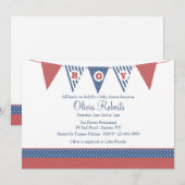 Einladung von Boy Nautical Baby Shower (Vorne/Hinten)