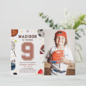 Einladung von Boy Sports Kindergeburtstag (Stehend Vorderseite)