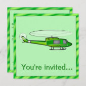 Einladung von Boys Geburtstagsparty mit Helicopter (Vorne/Hinten)