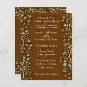 Einladung von Braun Wirbel und Blume (Vorne/Hinten)