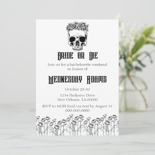 Einladung von Braut oder Die Junggeselinnen-Abschi (Stehend Vorderseite)