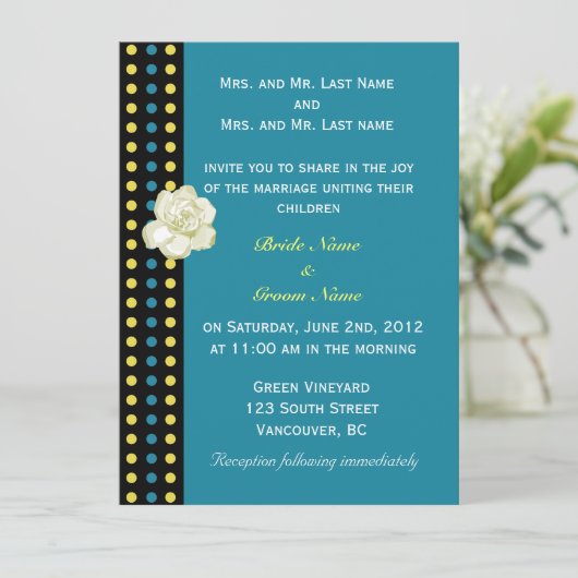 Einladung von Braut- und Bräutigam-Eltern zur Hoch (Stehend Vorderseite)