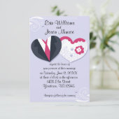 Einladung von Braut und Groom Herz (Stehend Vorderseite)