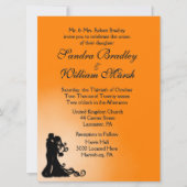 Einladung von Braut und Groom Orange (Vorderseite)