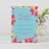Einladung von Brautdusche, Tropisch, Hawaiisch, (Stehend Vorderseite)