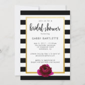 Einladung von Brautparty Black and White Stripe (Vorderseite)