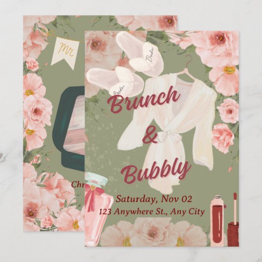 Einladung von Bridal Brunch (Vorne/Hinten)