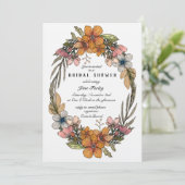 Einladung von Bridal-Dusche "Vergiss-Me-Not Wreath (Stehend Vorderseite)