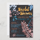 Einladung von Bridal | Große Rose mit Blumen, Rosa (Vorderseite)