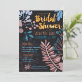 Einladung von Bridal | Große Rose mit Blumen, Rosa (Stehend Vorderseite)