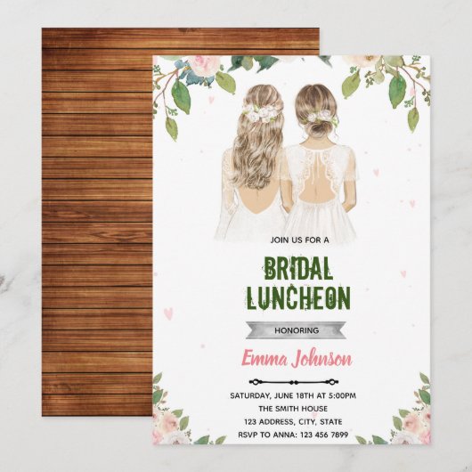 Einladung von Bridal Luncheon (Vorne/Hinten)