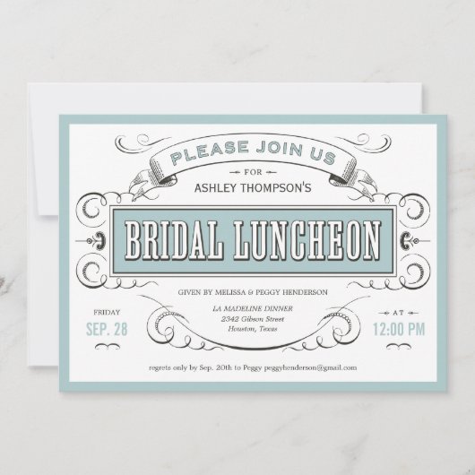 Einladung von Bridal Luncheon (Vorderseite)