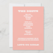 Einladung von Bride zum letzten Junggeselinnen-Abs (Rückseite)