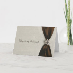 Einladung von Bridesmaid, Brawn Satin Ribbon
