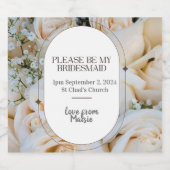 Einladung von Bridesmaid Bubbly Champagne Prosecco Schaumweinetikett (Einzelnes Label)