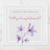 Einladung von Bridesmaid Bubbly Champagne Prosecco Schaumweinetikett (Einzelnes Label)