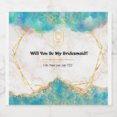 Einladung von Bridesmaid Bubbly Champagne Prosecco Schaumweinetikett (Einzelnes Label)