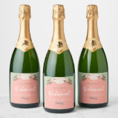Einladung von Bridesmaid Bubbly Champagne Prosecco Schaumweinetikett (Flaschen)
