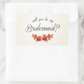 Einladung von Bridesmaid Rechteckiger Aufkleber (Tasche)
