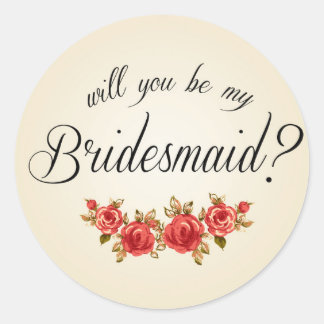 Einladung von Bridesmaid Runder Aufkleber