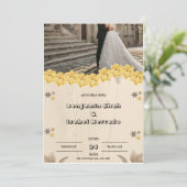 Einladung von Brown Pastel Floral Wedding (Stehend Vorderseite)