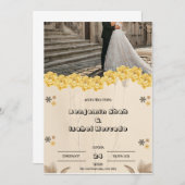 Einladung von Brown Pastel Floral Wedding (Vorne/Hinten)