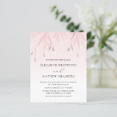 Einladung von Budget Boho Blush Pink Foliage (Stehend Vorderseite)
