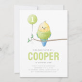 Einladung von Budgie Birthday Kid zum Geburtstag (Vorderseite)