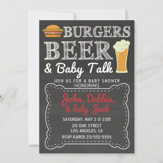 Einladung von Burgers, Bier & Baby Talk Baby Shoot (Vorderseite)