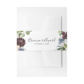 Einladung von Burgund Blumen und Grünen zur Hochze Einladungsbanderole (Vorderseite Beispiel)