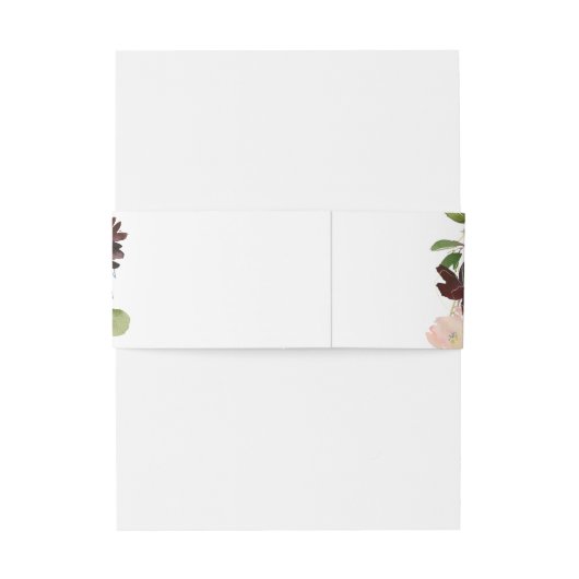 Einladung von Burgund Blumen und Grünen zur Hochze Einladungsbanderole (Rückseitenbeispiel)