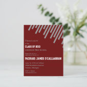 Einladung von Burgund & Silver Abschluss (Stehend Vorderseite)